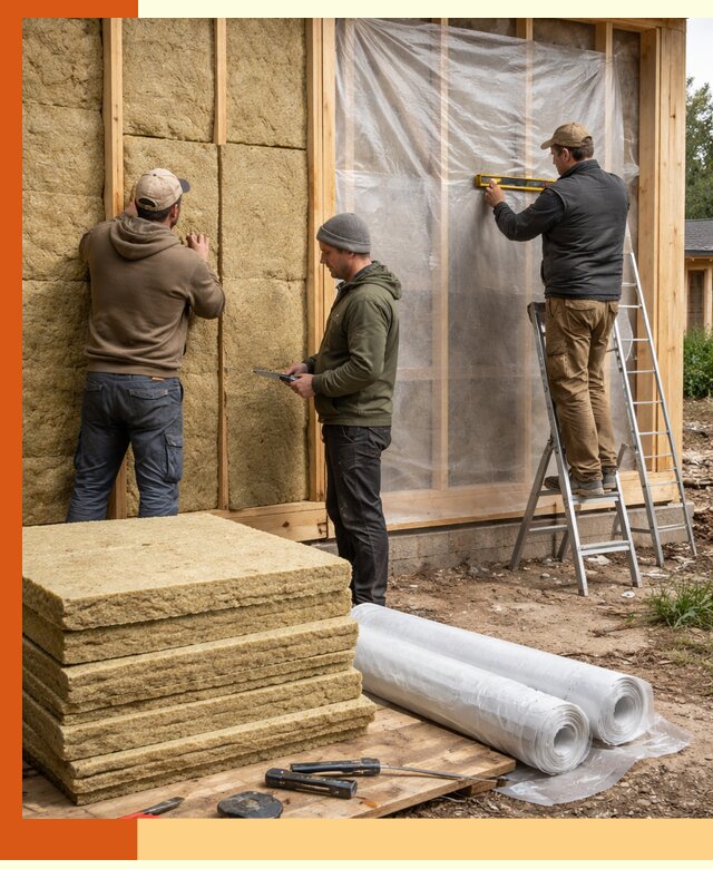 Утепление каркасного дома в каменке под ключ с гарантией качества