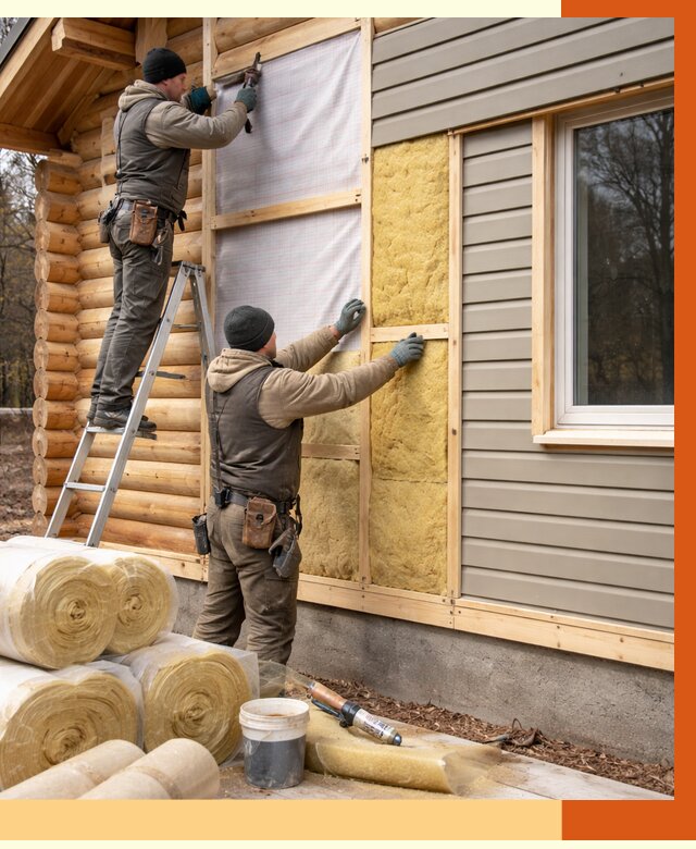 Утепление деревянного дома в каменке от 6271 руб./м2 — заказать работы | ТепломастерКам