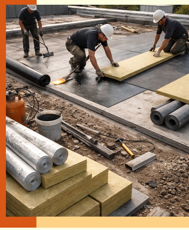 Утепление плоской крыши в каменке — надежная теплоизоляция и герметизация