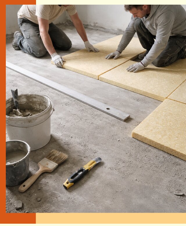 Утепление бетонного пола в каменке профессионально и недорого