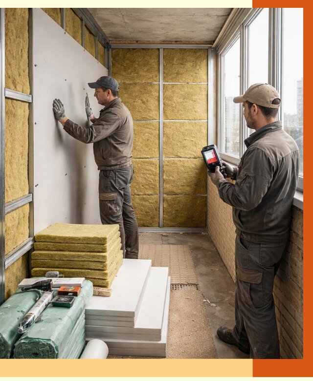 Утепление балкона в Каменке от 4552 руб. под ключ | ТепломастерКам