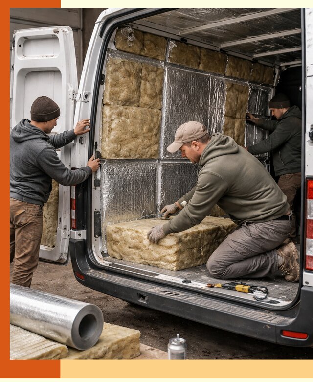 Утепление фургона в каменке: профессиональная теплоизоляция и шумоизоляция