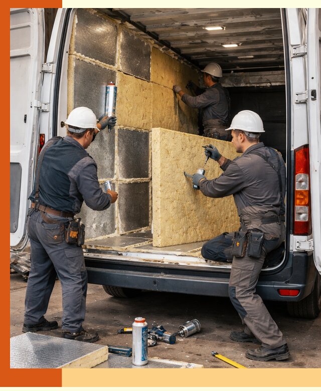 Утепление фургона-рефрижератора в каменке для сохранения температуры