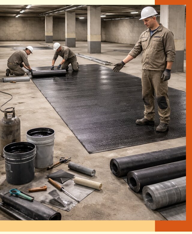 Гидроизоляция паркинга в каменке от 1214 руб/м² — профессиональная защита | ТепломастерКам